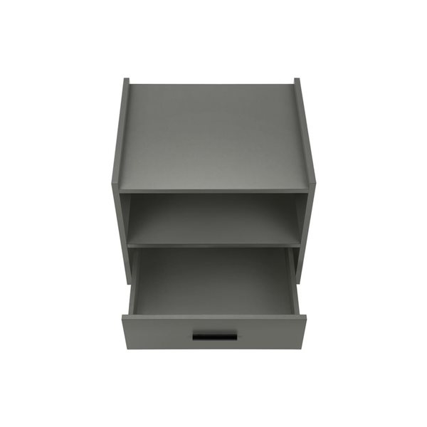 Monarch Specialties 24-in H Dark Grey Laminate 1-Drawer Contemporary End Table