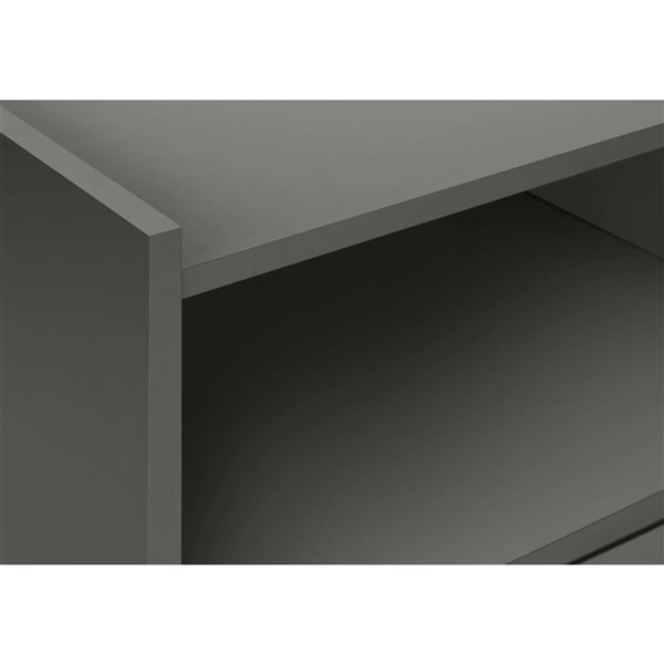 Monarch Specialties 24-in H Dark Grey Laminate 1-Drawer Contemporary End Table