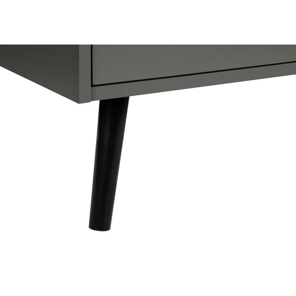 Monarch Specialties 24-in H Dark Grey Laminate 1-Drawer Contemporary End Table