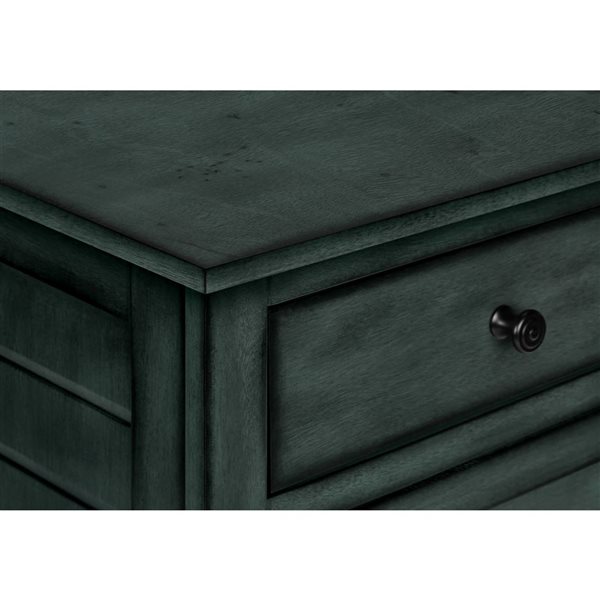 Monarch Specialties 25-in H Antique Blue Veneer Transitional Side Table w/ Drawer and Door