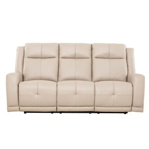 Primo International Mattheo 78-in W Taupe Faux Leather Upholstered Reclining Sofa