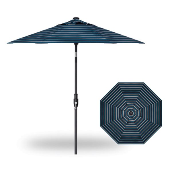 Treasure Garden 7.5-ft Market Umbrella Glide Tilt Octagon - Black