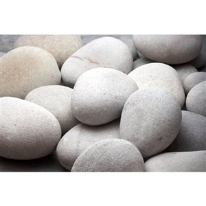 Petites pierres de 1 à 2 po Elementi pour foyer d'extérieur au propane ou au gaz naturel, blanc/gris pâle