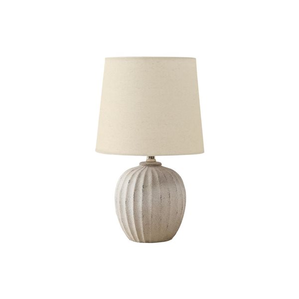Monarch Specialties 19-in Beige Resin Transitional Table Lamp with Beige Shade