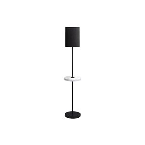Monarch Specialties 62-in Black Metal Contemporary Floor Lamp with White Marble and USB Port