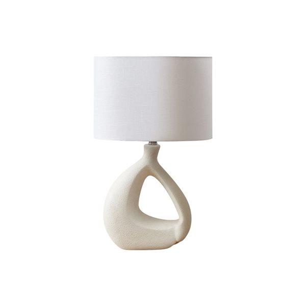 Monarch Specialties 23-in Ivory Resin Contemporary Table Lamp with Ivory / Cream Shade