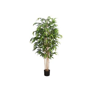 Monarch Specialties 83-in Tall Indoor Decorative Artificial Bamboo Tree in Black Pot
