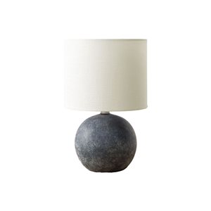 Monarch Specialties 16-in Grey Concrete Table Lamp with Ivory / Cream Shade