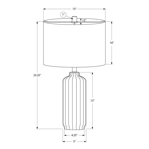 Monarch Specialties 23-in Pink Ceramic Contemporary Table Lamp with Ivory / Cream Shade