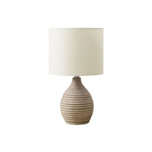 Monarch Specialties 17-in Brown Resin Contemporary Table Lamp with Ivory / Cream Shade