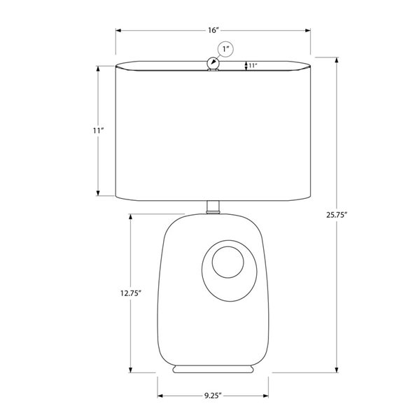Monarch Specialties 26-in Brown Ceramic Contemporary Table Lamp with Ivory / Cream Shade