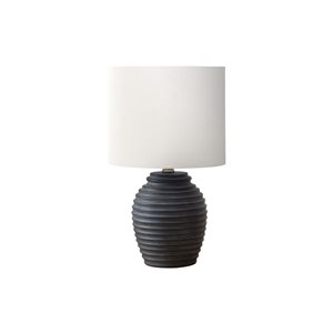 Monarch Specialties 17-in Black Resin Table Lamp with Ivory / Cream Shade