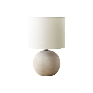 Lampe de table contemporaine Monarch Specialties 16 po en béton ivoire avec abat-jour ivoire/crème