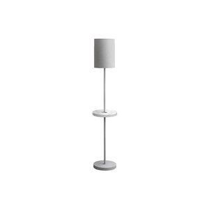Monarch Specialties 62-in Grey Metal Contemporary Floor Lamp with White Marble and USB Port