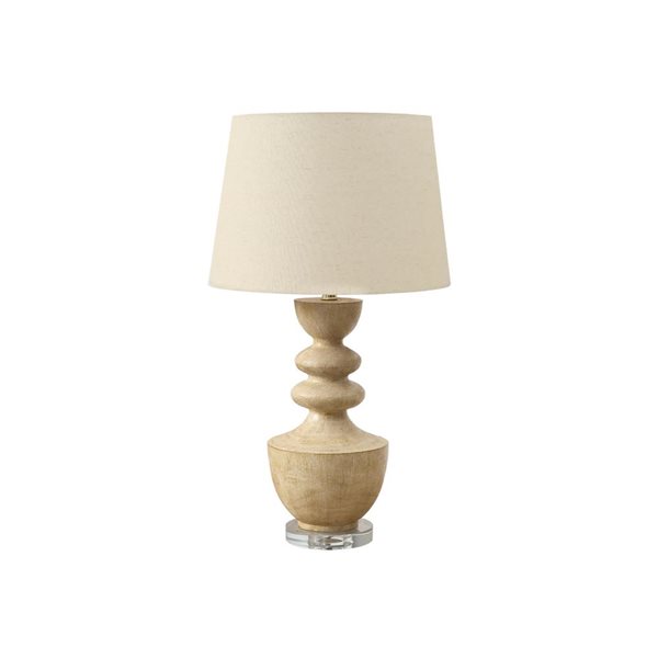 Monarch Specialties 28-in Beige Resin Transitional Table Lamp with Beige Shade
