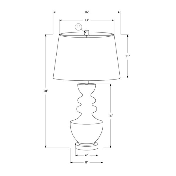Monarch Specialties 28-in Beige Resin Transitional Table Lamp with Beige Shade