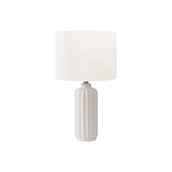 Monarch Specialties 23-in Cream Ceramic Contemporary Table Lamp with Ivory / Cream Shade