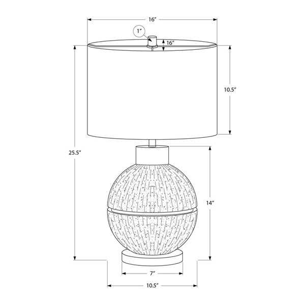 Monarch Specialties 26-in Brown / Gold Resin Contemporary Table Lamp with Beige Shade