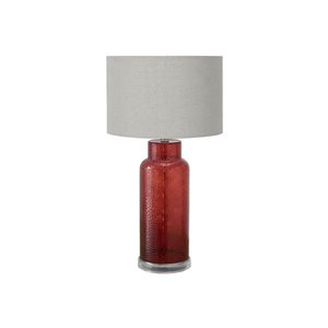 Monarch Specialties 28-in Red Glass Contemporary Table Lamp with Grey Shade