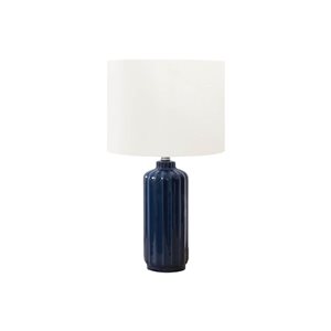 Lampe De Table Beliani Perlis – Céramique Bleu Marine, Abat-jour Perles, Style Traditionnel