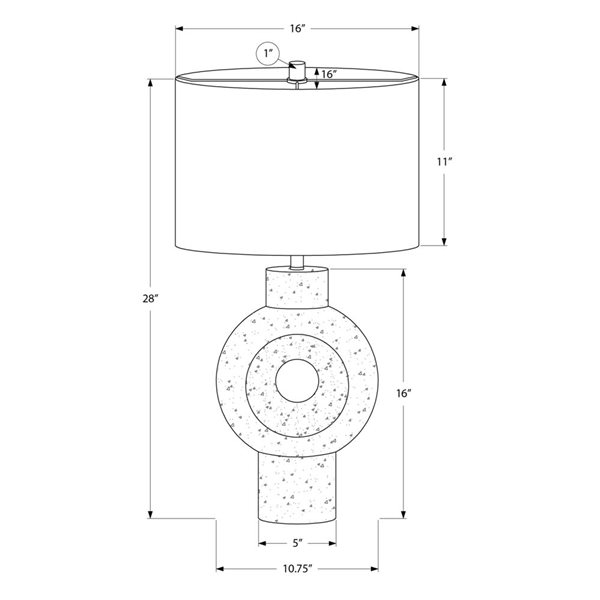 Monarch Specialties 28-in Beige Resin Contemporary Table Lamp with Ivory / Cream Shade
