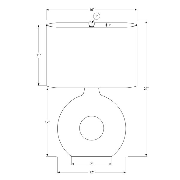 Monarch Specialties 24-in Blue Ceramic Contemporary Table Lamp with Ivory / Cream Shade