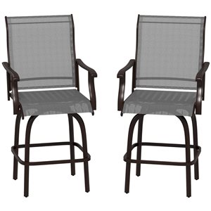 Outsunny Set of 2 Outdoor Swivel Bar Stools
