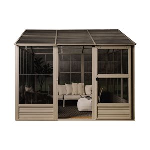 Gazebo Penguin Myrdal 10 x 11-ft Beige Aluminum Solarium w/ Polycarbonate Roof and Sliding Door
