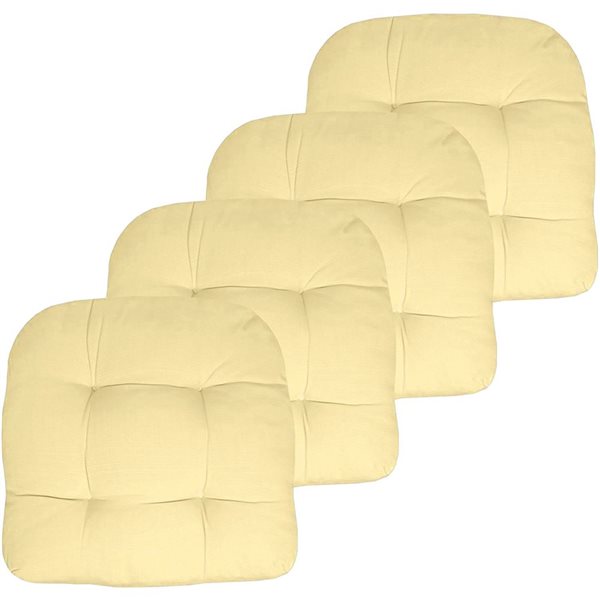 Marina Decoration Premium Outdoor/Indoor Seat Cushions w/ Printed Design - Yellow - 4/Pk