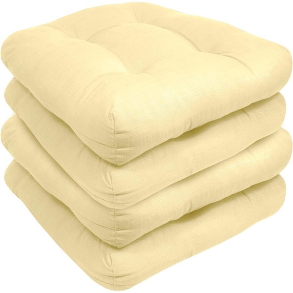 Marina Decoration Premium Outdoor/Indoor Seat Cushions w/ Printed Design - Yellow - 4/Pk