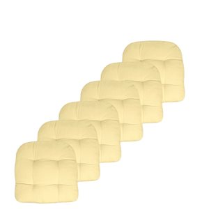 Marina Decoration Premium Outdoor/Indoor Seat Cushions w/ Printed Design - Yellow - 6/Pk