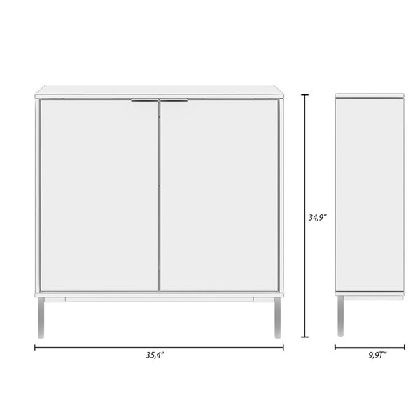 Nexera Slim 2-Door Storage Console - Light Brown