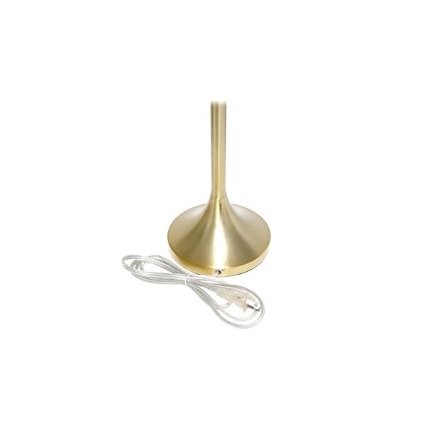 Simple Designs Brushed Gold Metal Table Lamp w/ Black Fabric Shade