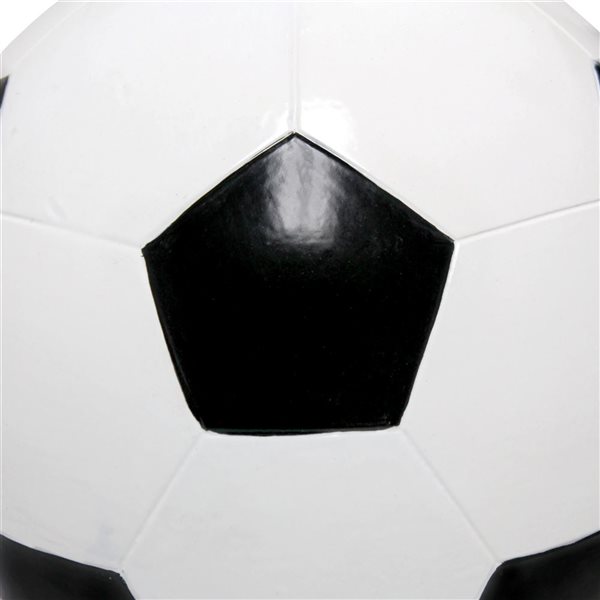 Simple Designs 11.5-in Soccer Ball Ceramic Bedside Table Lamp/Desk Lamp w/ White Fabric Shade