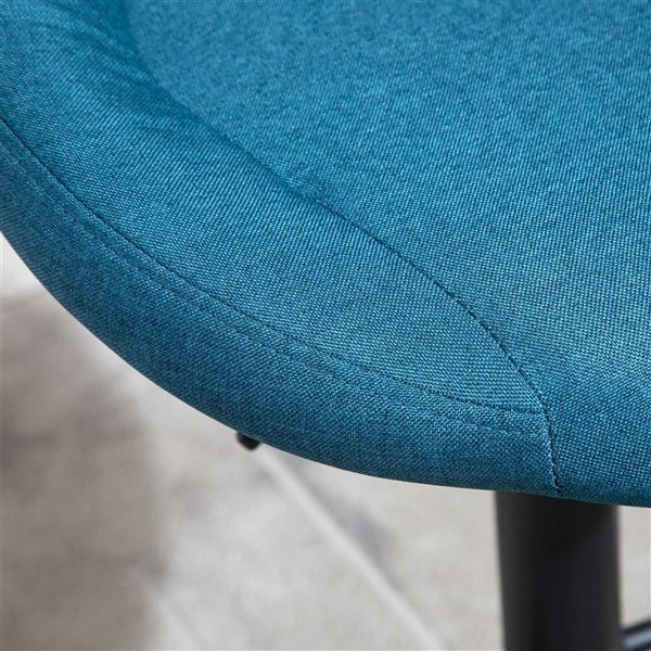 HOMCOM Set of 2 Blue Swivel Adjustable Counter Height Bar Stools