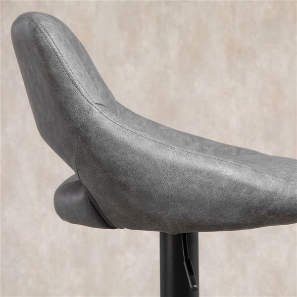 HOMCOM Set of 2 Grey Swivel Adjustable Counter Height Bar Stools