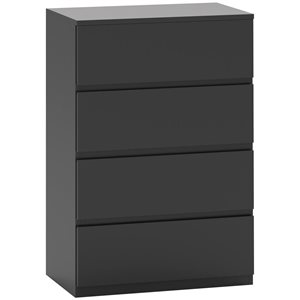 HOMCOM 21.7 W x 13.4 D x 31.5-in H Black Composite 4-Drawer Bedroom Chest