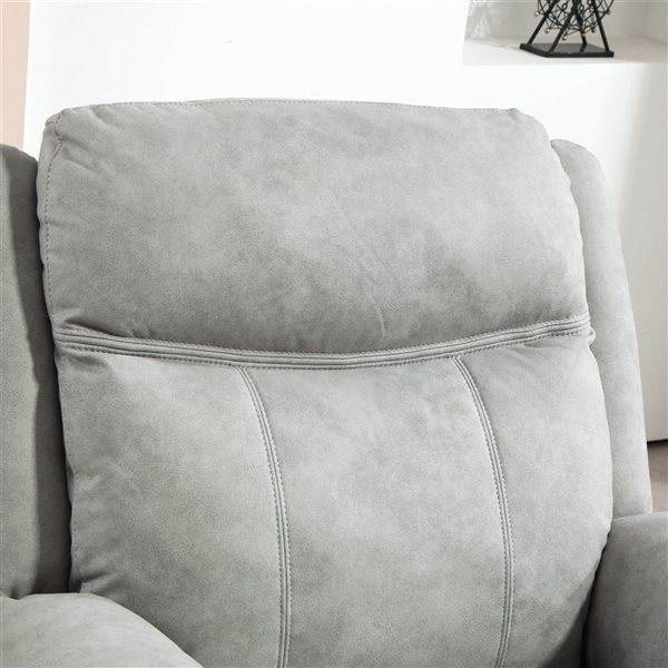 HOMCOM Grey Microfibre Manual Reclining Chair with 8 Vibration Massage and Side Pockets