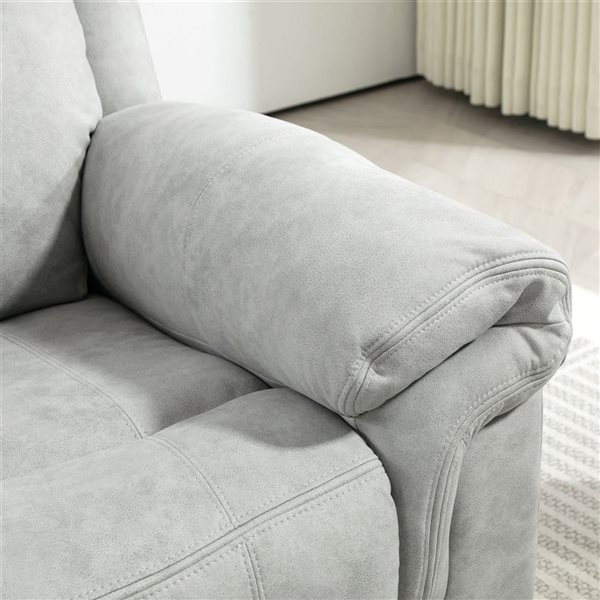 HOMCOM Grey Microfibre Manual Reclining Chair with 8 Vibration Massage and Side Pockets