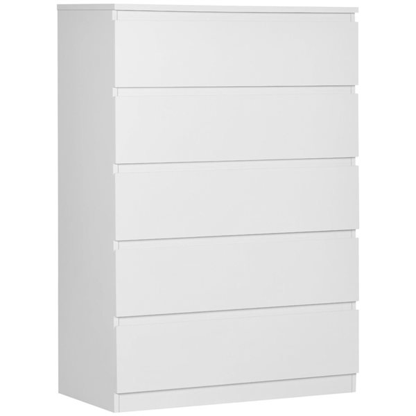 HOMCOM 31.5 W x 15.4 D x 45.3-in H White Composite 5-Drawer Modern Chest