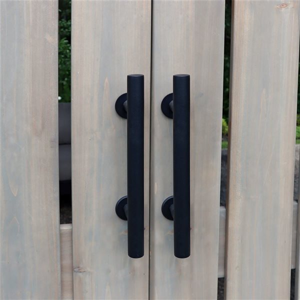 Yardistry 16 x 14-ft Cedar Wood Pavilion Privacy Wall w/ Barn Doors