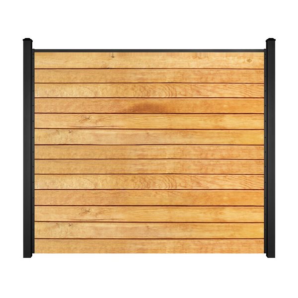 Slipfence Black Powder-Coated Horizontal Channel Kits for 4-ft High Fence - 6/Pk