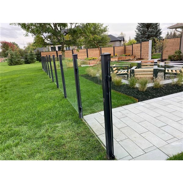 Slipfence 3-in x 3-in x 12-ft Black Powder-Coated Aluminum Fence Post with Cap - 4/Pk