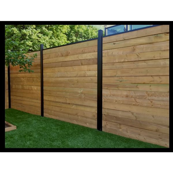 Slipfence Black Powder-Coated Horizontal Channel Kits for 7-ft High Fence - 4/Pk