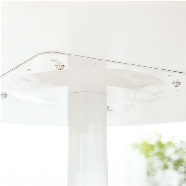 HOMCOM White Round 28-in Fixed Dining Table w/ Steel Base and Non-slip Pad