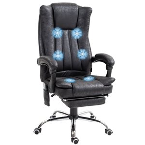 Vinsetto Black Fabric 6-Point Vibrating Massage High-Back Office Chair