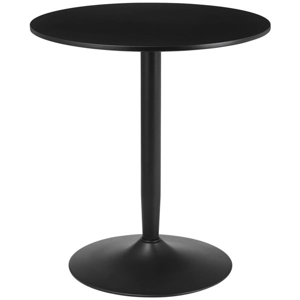 HOMCOM Black Round 28-in Fixed Dining Table w/ Steel Base and Non-slip Pad