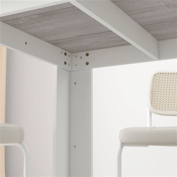 HOMCOM Grey Rectangular 47 L x 27-in W Fixed Modern Dining Table w/ Veneered Top