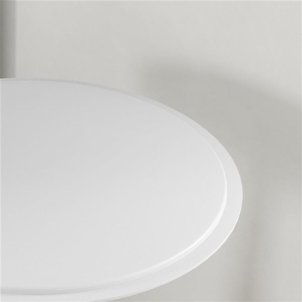 HOMCOM White Round 25-in Fixed Adjustable Bar Bistro Table w/ Faux Leather Cover