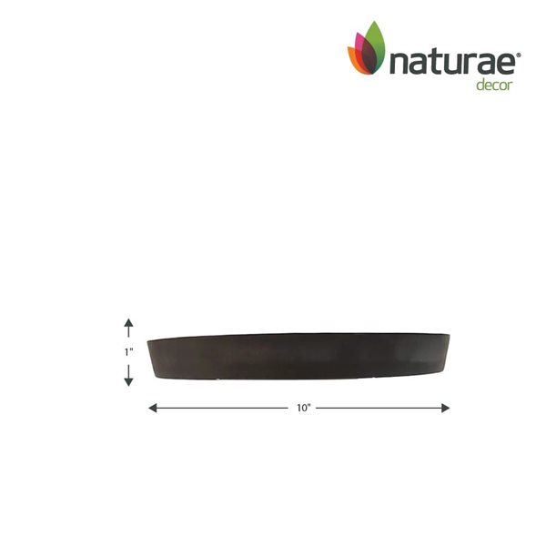Naturae Decor Small Plastic Planter Saucer 10 x 1-in - Grey - 2/Pk